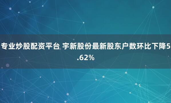 专业炒股配资平台 宇新股份最新股东户数环比下降5.62%